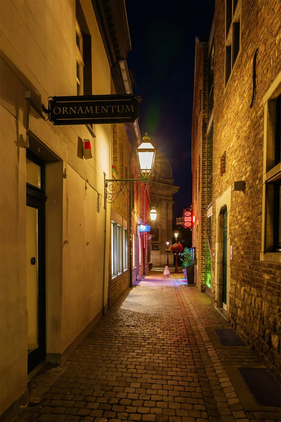 pittoreske Gasse in Aachen nahe Aachener Dom